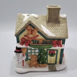 VTG Partylite Snow Village Christmas W/ Tree Snowman Teddy Bear Hors